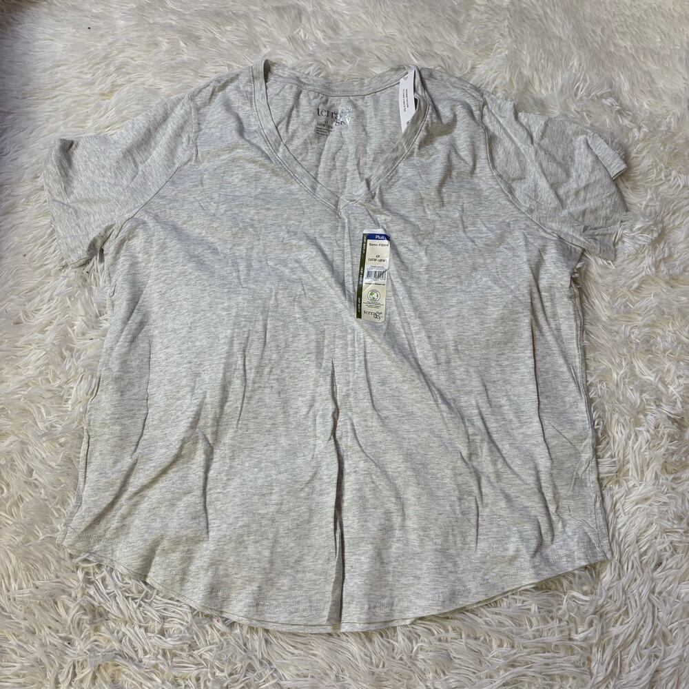Terra & Sky women’s gray XL pullover short sleeve